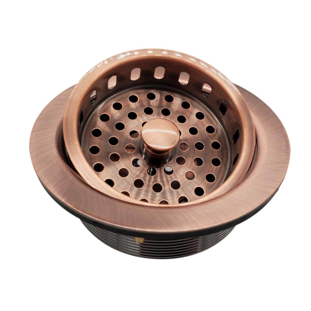 Westbrass 3-1/2 in. Post Basket Strainer, Antique Copper (1)