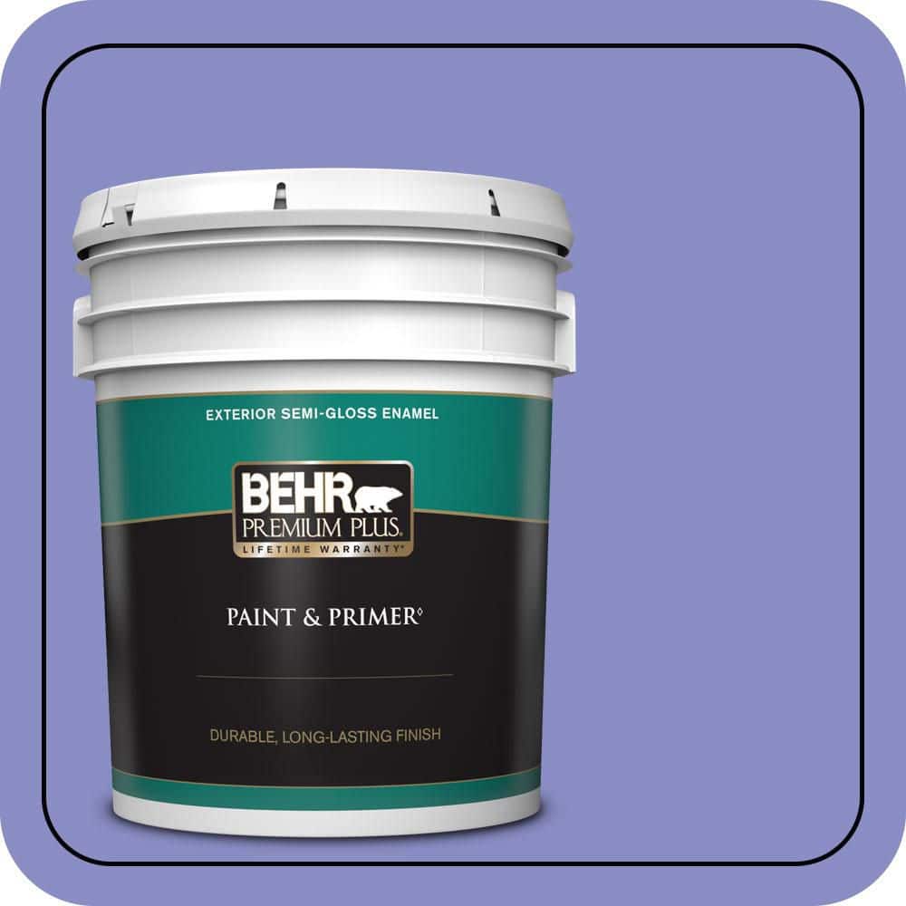 BEHR PREMIUM PLUS 5 gal. #P550-5 Carriage Ride Semi-Gloss Enamel Exterior Paint & Primer