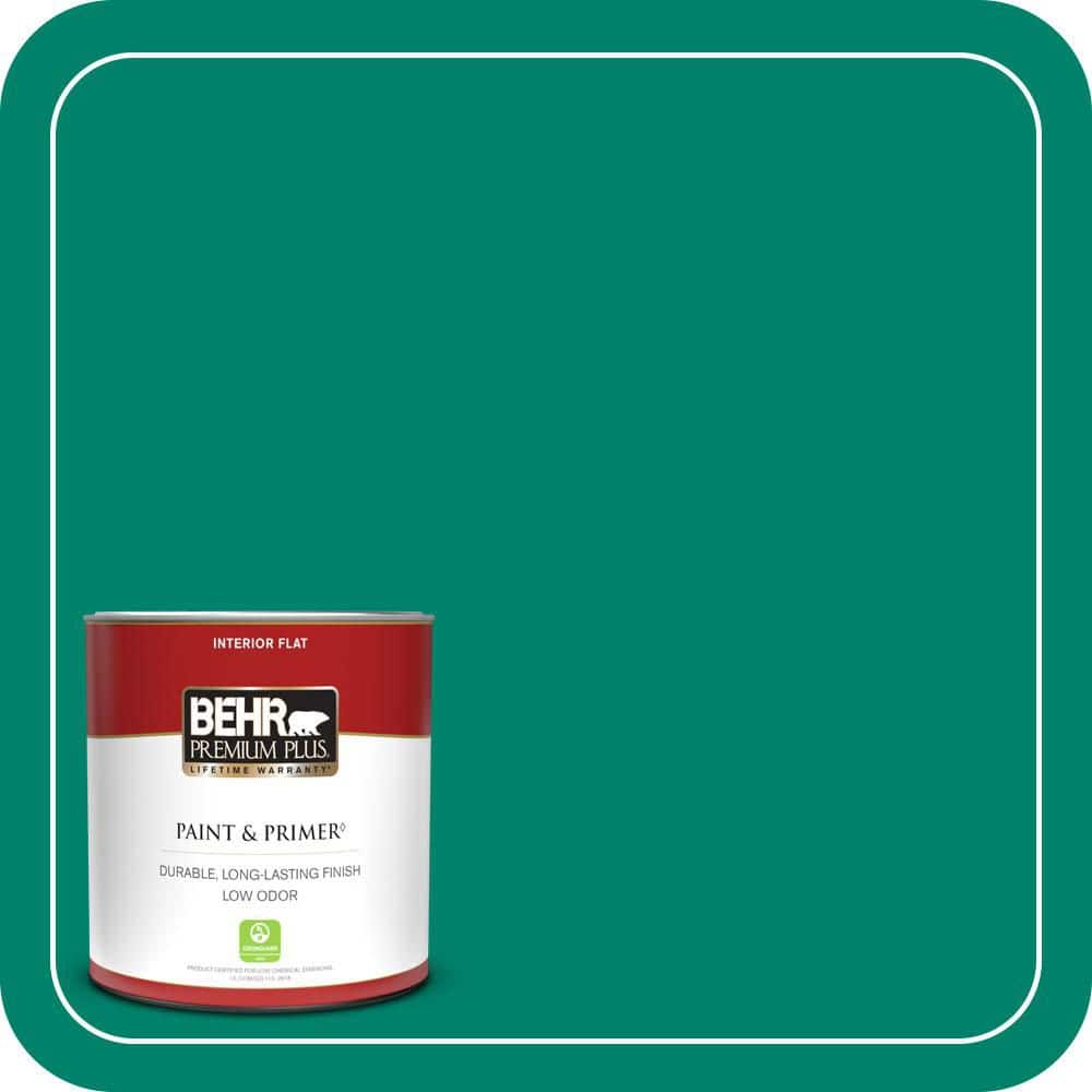 BEHR PREMIUM PLUS 1 qt. #T16-03 Emperors Silk Flat Low Odor Interior Paint & Primer
