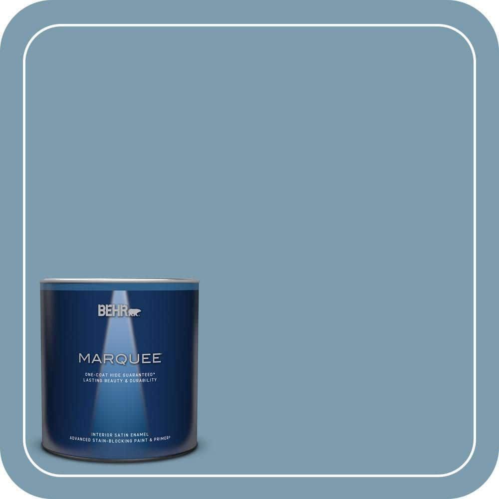 BEHR MARQUEE 1 qt. #550F-4 Cool Dusk Satin Enamel Interior Paint & Primer