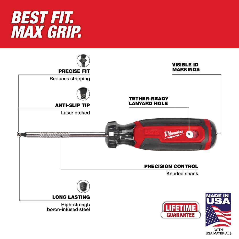 Milwaukee 8 in. #1 Square Cushion Grip Screwdriver (3)