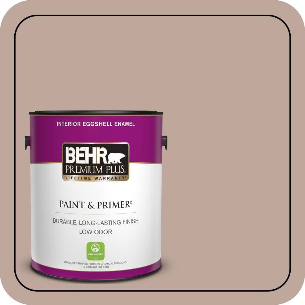 BEHR PREMIUM PLUS 1 gal. #PWL-88 Heavenly Cocoa Eggshell Enamel Low Odor Interior Paint & Primer