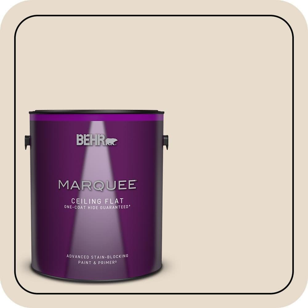 BEHR MARQUEE 1 gal. #OR-W11 White Mocha Ceiling Flat Interior Paint & Primer (1)