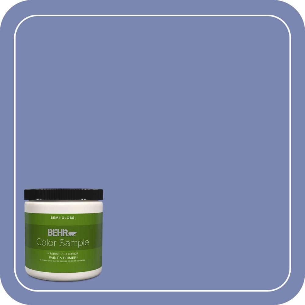 BEHR PREMIUM PLUS 8 oz. #610B-5 Corsican Purple Semi-Gloss Interior/Exterior Paint & Primer Color Sample
