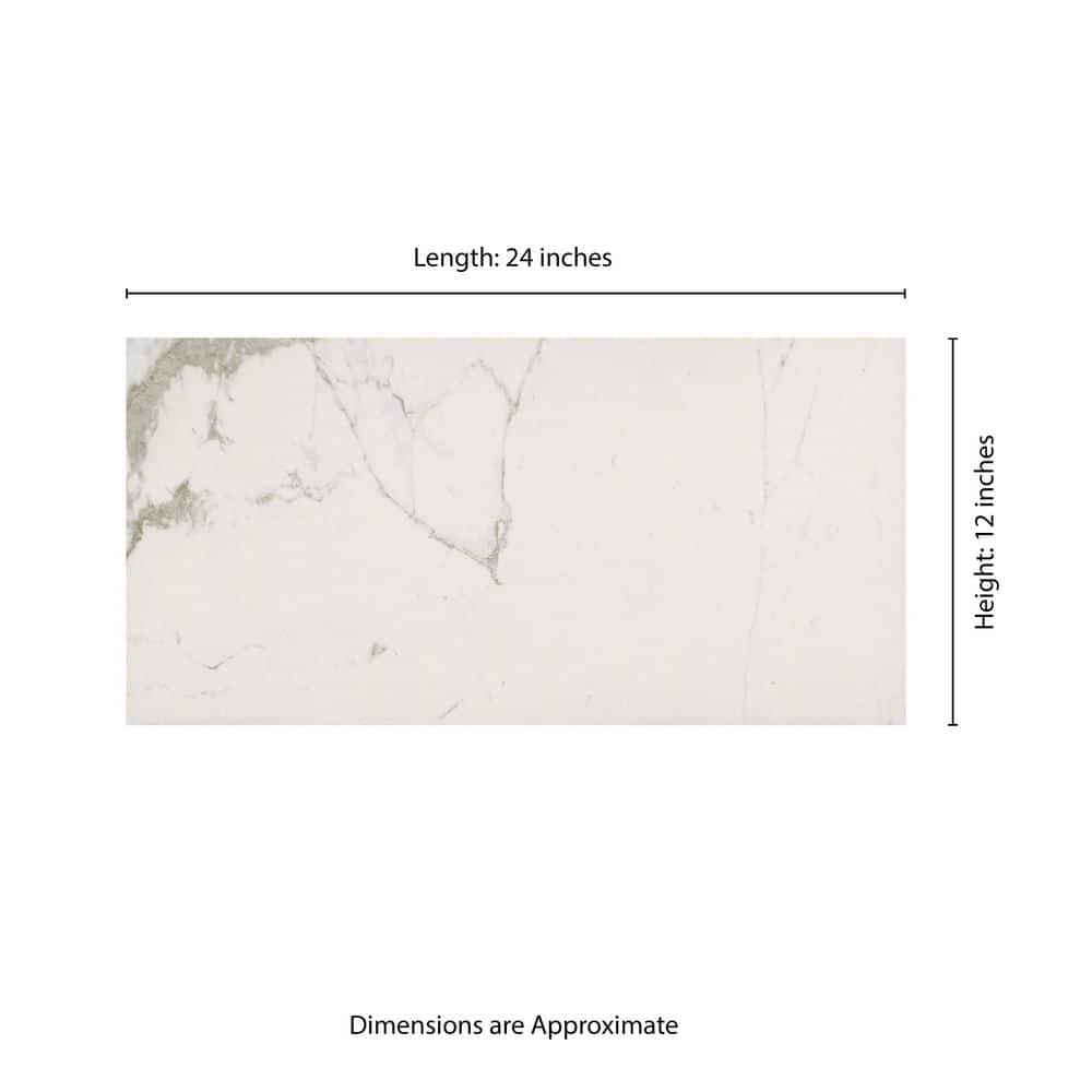 MSI Carrara White 12 in. x 24 in. Matte Porcelain Floor and Wall Tile (16 sq. ft. / case) (4)