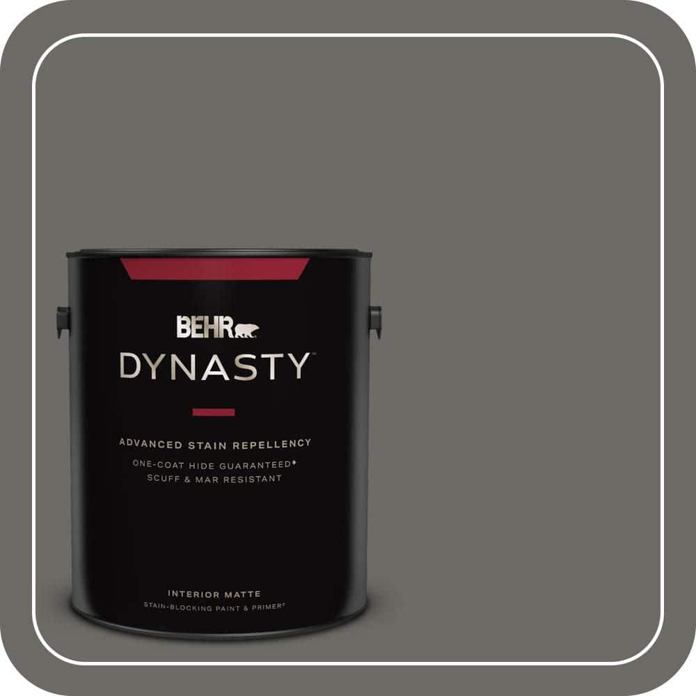 BEHR DYNASTY 1 gal. #PPU18-18 Mined Coal One-Coat Hide Matte Interior Stain-Blocking Paint & Primer