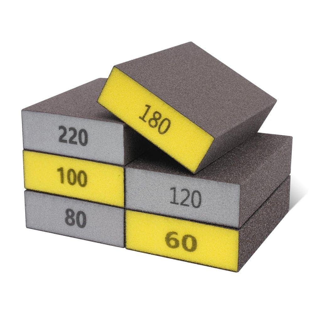 Unbranded 16Pck 120Grit Sanding Blocks, Washable Reusable Sanding Sponge, Wet Dry Sandpaper for Wood Metal Furniture Paint Drywall