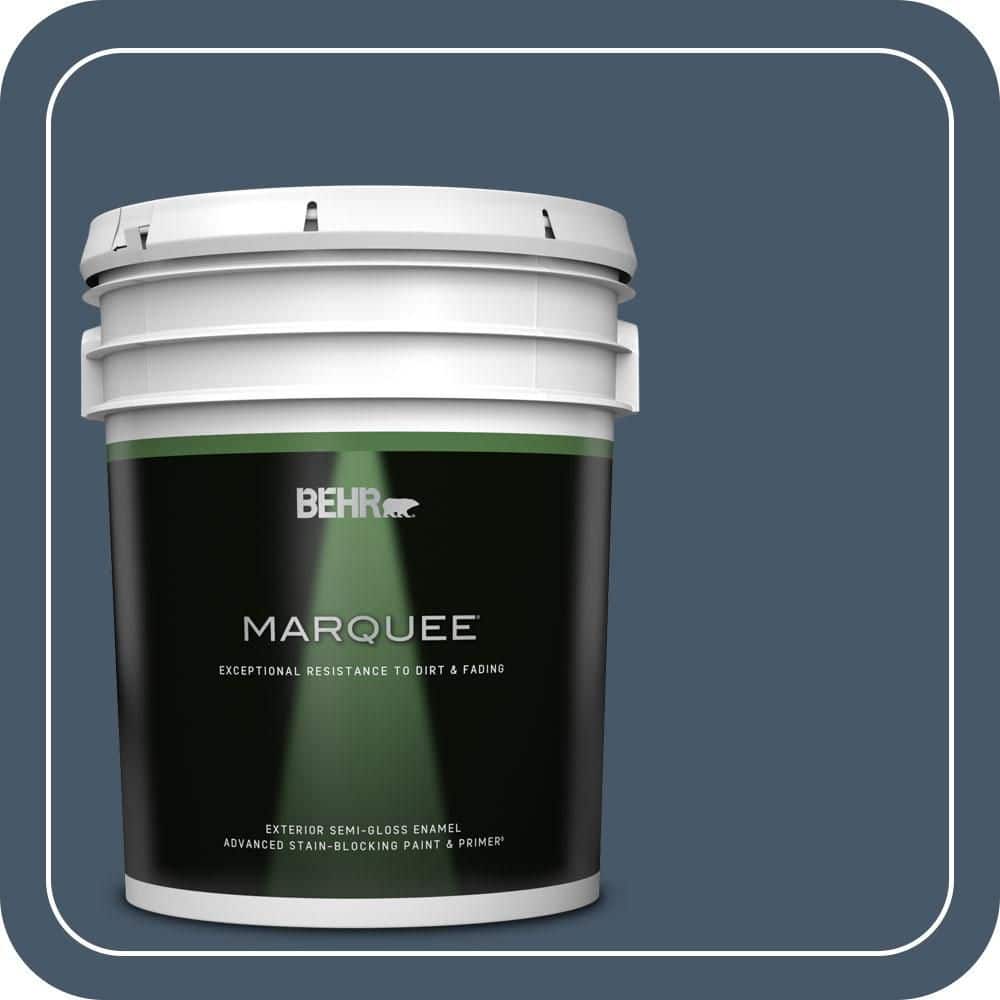 BEHR MARQUEE 5 gal. #QE-55 Harbour Semi-Gloss Enamel Exterior Paint & Primer