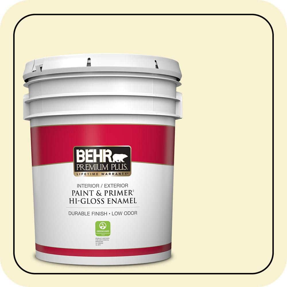 BEHR PREMIUM PLUS 5 gal. #P320-1 Flashpoint Hi-Gloss Enamel Interior/Exterior Paint & Primer (1)