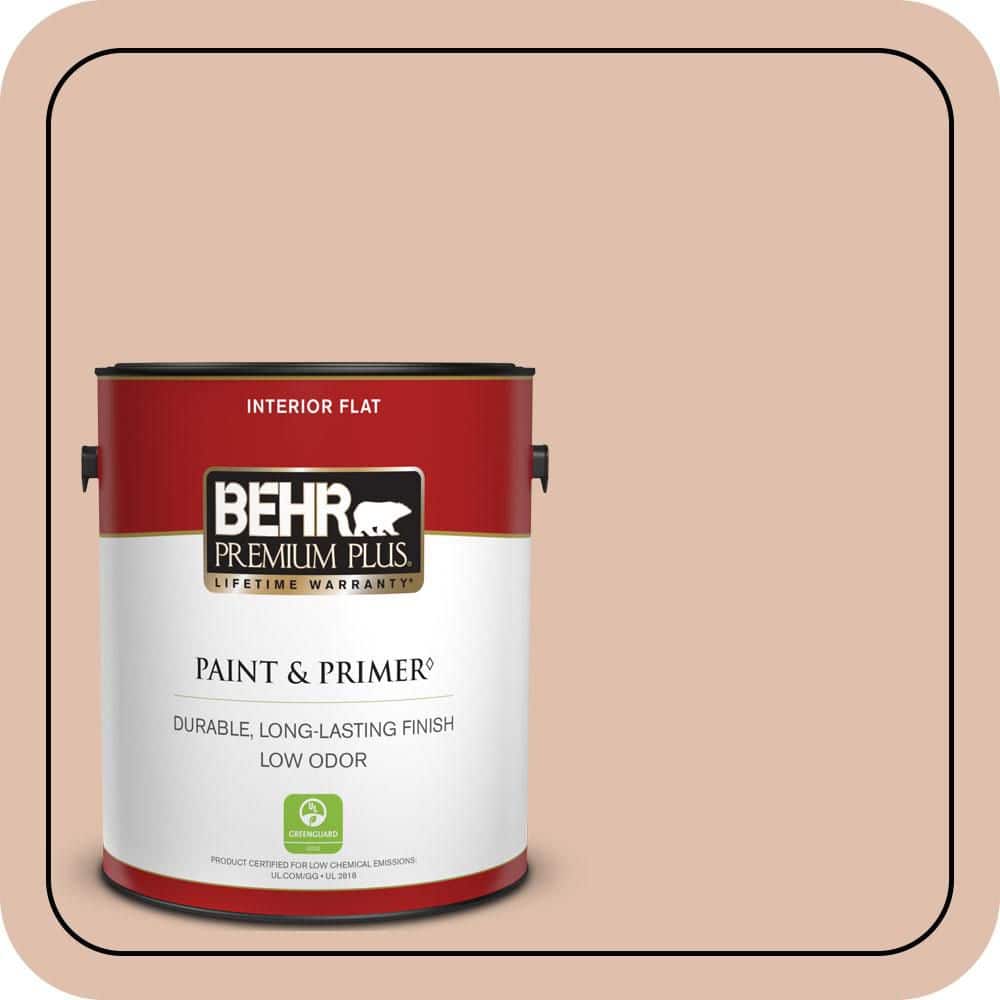 BEHR PREMIUM PLUS 1 gal. #S200-2 Cinnamon Tea Flat Low Odor Interior Paint & Primer