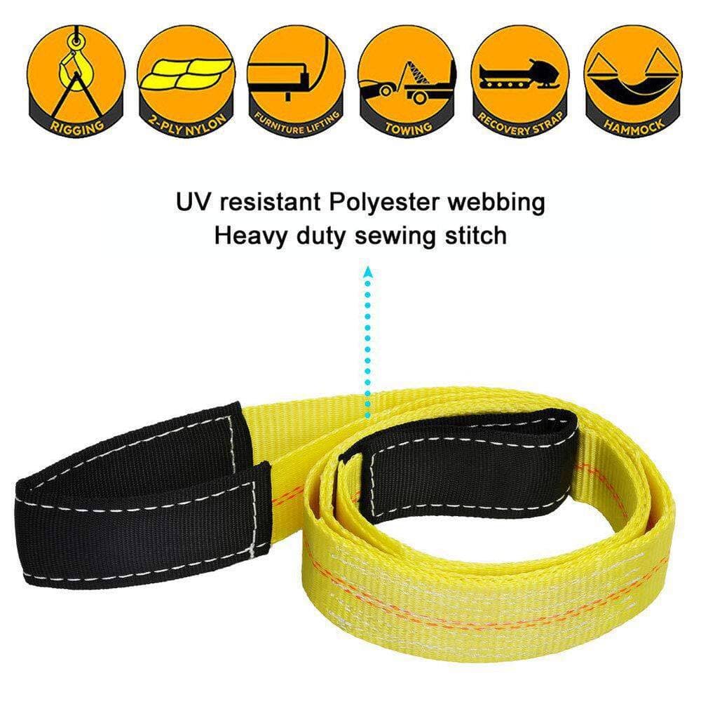 NVNOO 2 in. x 6 ft. Lifting Sling Joist Hanger Straps with 10,000 lbs. Max Vertical Break Strength Capacity, Yellow (2-Pack) (2)