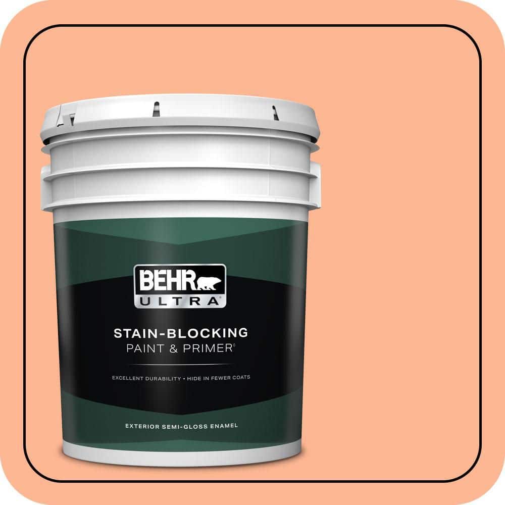 BEHR ULTRA 5 gal. #P200-4 Carotene Semi-Gloss Enamel Exterior Paint & Primer