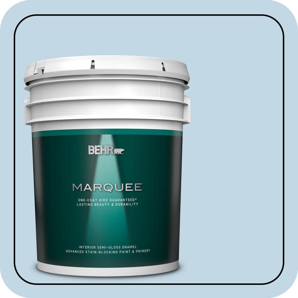 BEHR MARQUEE 5 gal. #S500-1 Distant Shore Semi-Gloss Enamel Interior Paint & Primer