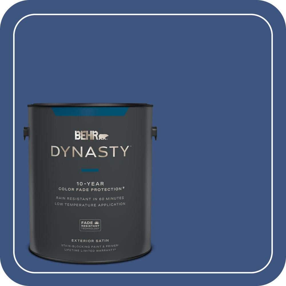 BEHR DYNASTY 1 gal. #S-G-600 Deep Azure Satin Enamel Exterior Stain-Blocking Paint & Primer