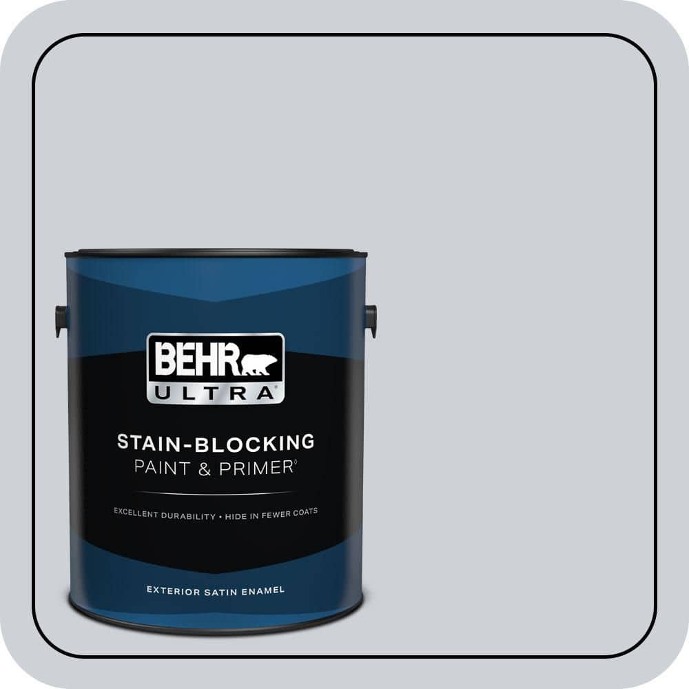 BEHR ULTRA 1 gal. #MQ3-61 Moonlit Snow Satin Enamel Exterior Paint & Primer