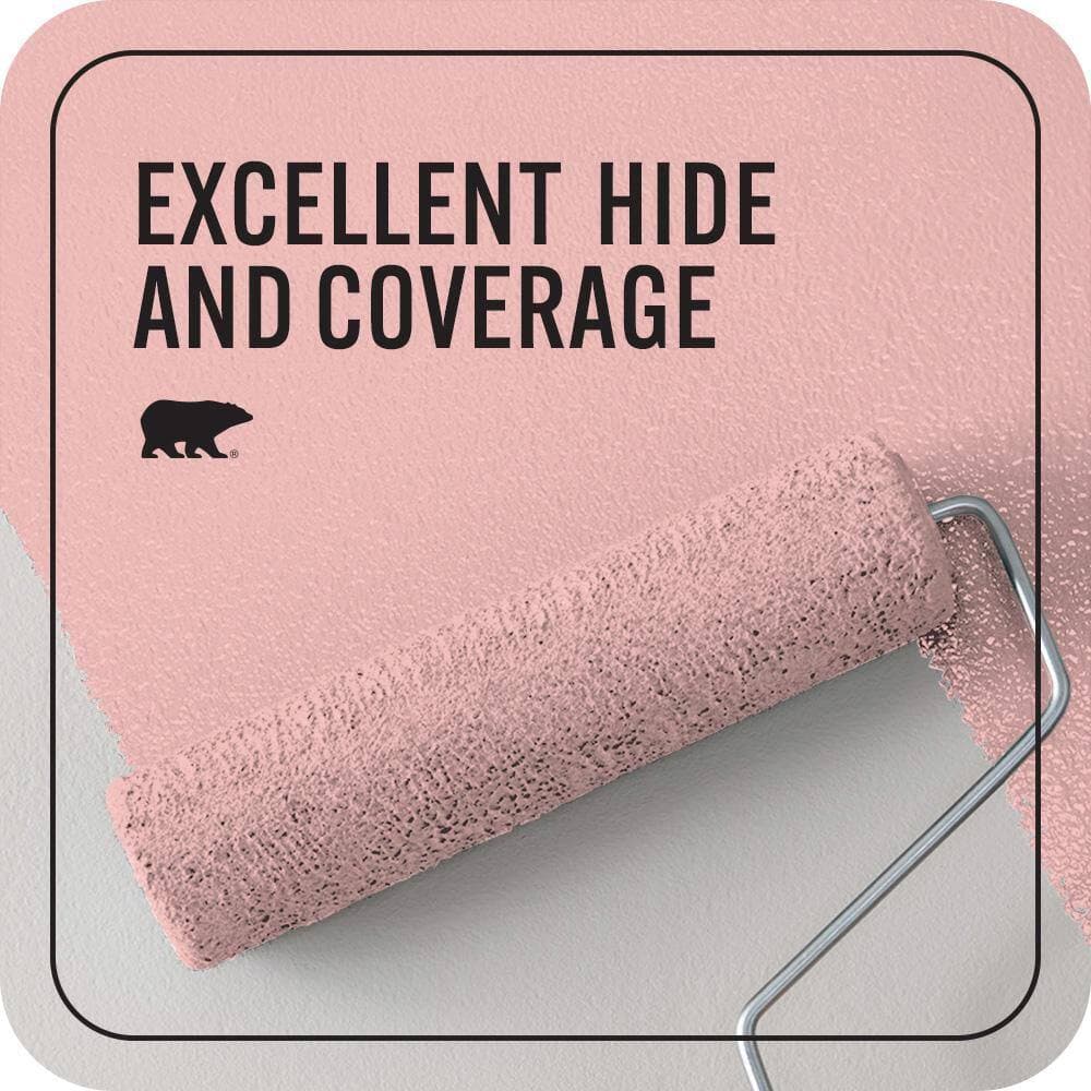 BEHR PREMIUM PLUS 1 qt. #CE-01 Alpenglow Flat EcoMix Plant-Based Interior Paint & Primer (2)