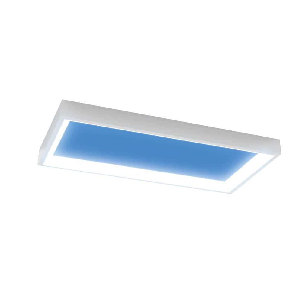 Feit Electric 1 ft. x 2 ft. Vista Artificial Skylight White Integrated LED Ceiling Flush Mount Light MultiMode Color Change 5CCT (2)