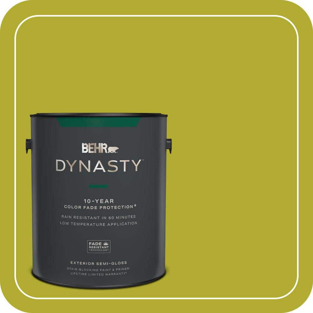 BEHR DYNASTY 1 gal. #P340-6 Green Neon Semi-Gloss Exterior Stain-Blocking Paint & Primer