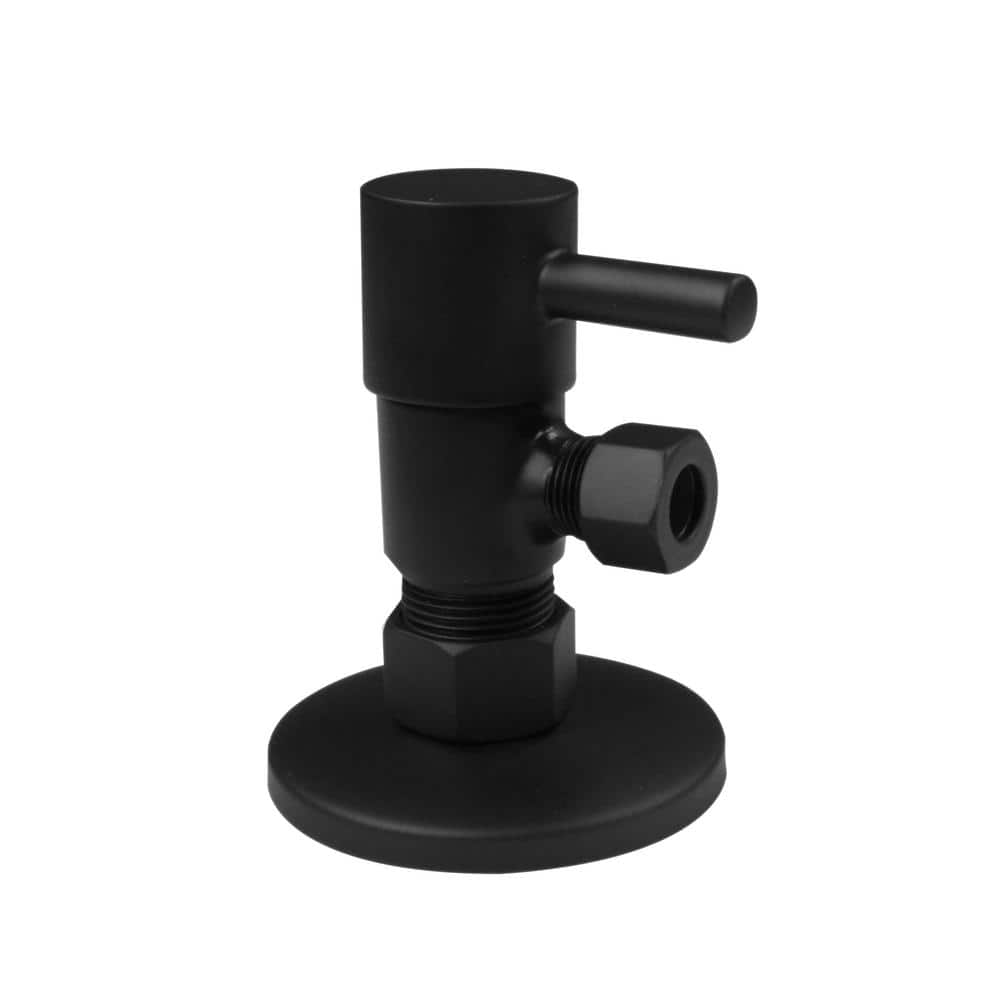 Westbrass 5/8 in. 3/8 in. OD Flat Head Toilet Supply Line Kit with Round Handle 1/4-Turn Angle Stop (3)
