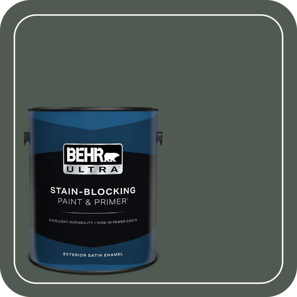 BEHR ULTRA 1 gal. #N420-7 Alpine Trail Satin Enamel Exterior Paint & Primer