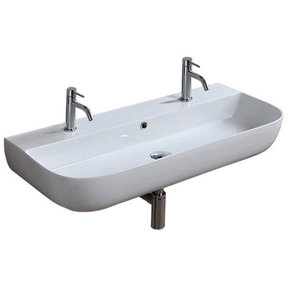 Nameeks Glam Wall Mounted Bathroom Sink in White (1)