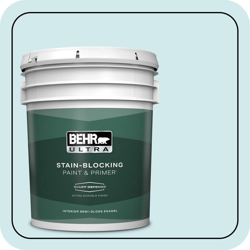 BEHR ULTRA 5 gal. #540C-1 Mineral Water Extra Durable Semi-Gloss Enamel Interior Paint & Primer