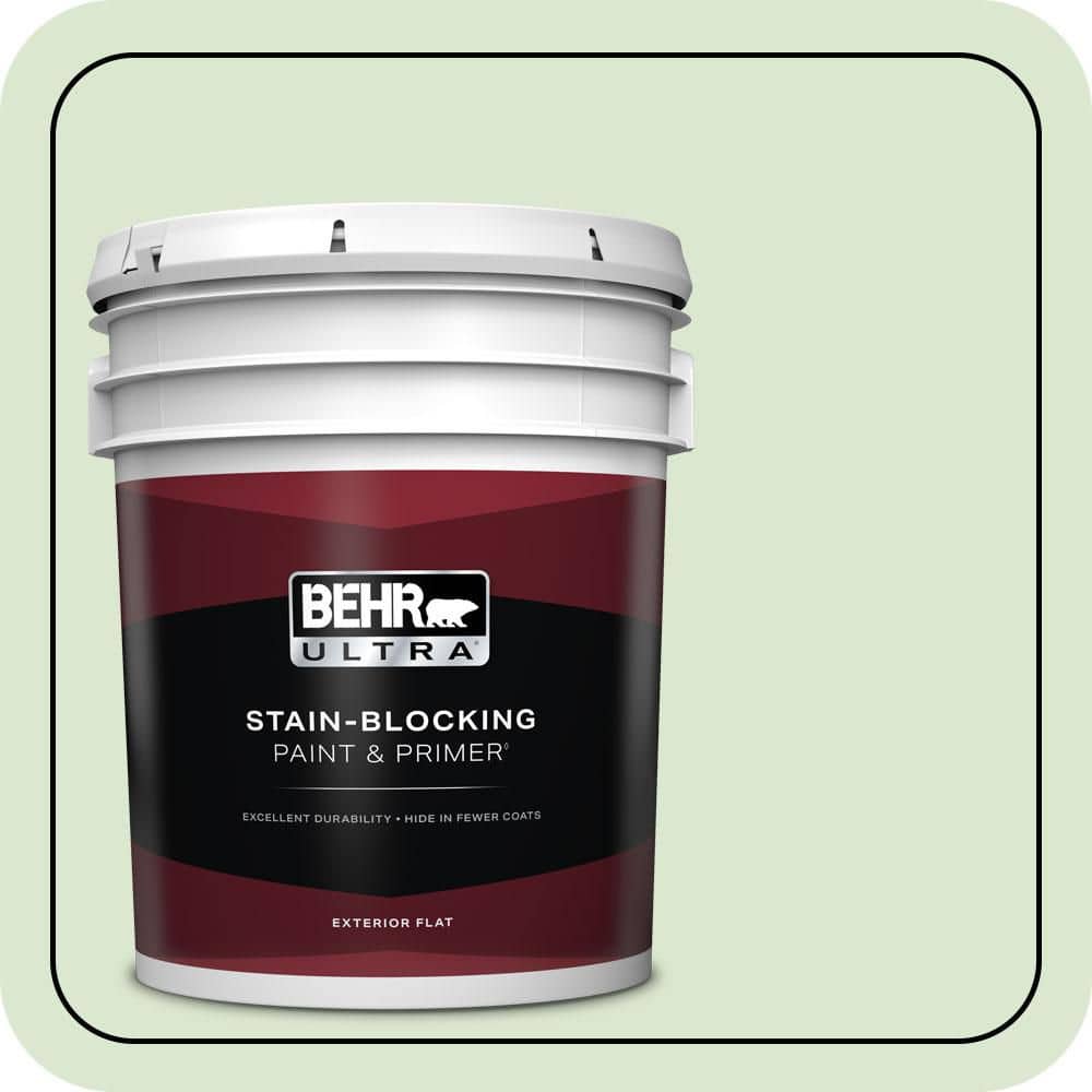 BEHR ULTRA 5 gal. #T12-18 Minty Frosting Flat Exterior Paint & Primer