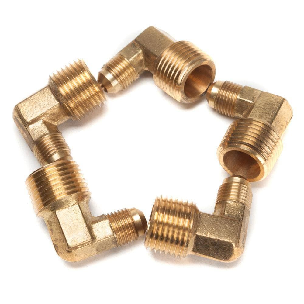 LTWFITTING 5/16 in. Flare x 1/2 in. MIP Brass Flare 90-Degree Elbow Fitting (5-Pack) (2)