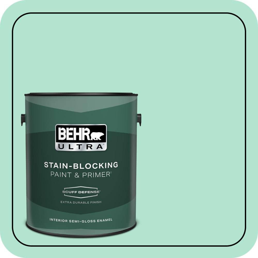 BEHR ULTRA 1 gal. #P420-2 Crystal Rapids Extra Durable Semi-Gloss Enamel Interior Paint & Primer
