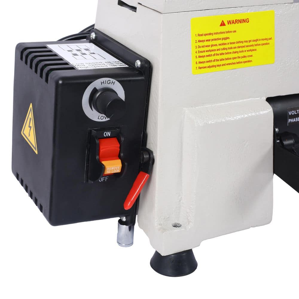 Amucolo 12 in. x 18 in. Wood Lathe, Benchtop Wood Lathe Machine 3/4 HP Infinitely Variable Speed 650-3800 RPM for Woodworking (3)