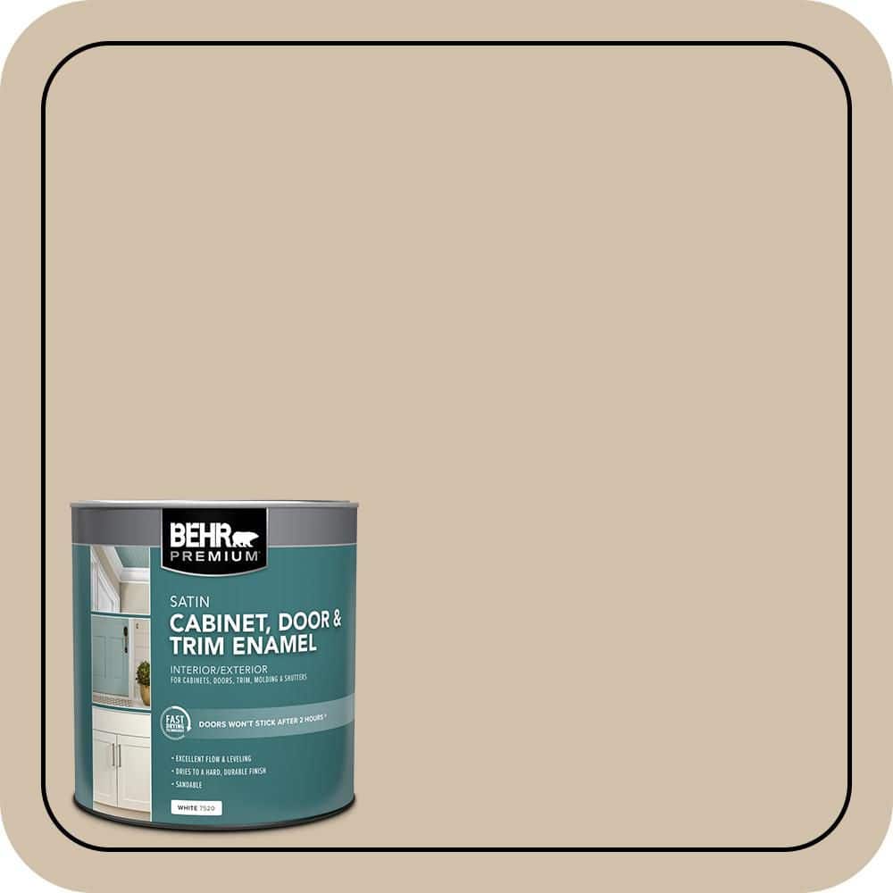BEHR PREMIUM 1 qt. #PFC-27 Light Rattan Satin Enamel Interior/Exterior Cabinet, Door & Trim Paint