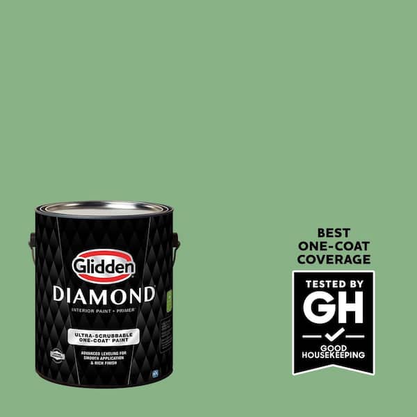 Glidden Diamond 1 gal. PPG1131-5 Chatty Cricket Semi-Gloss Interior Paint with Primer (2)