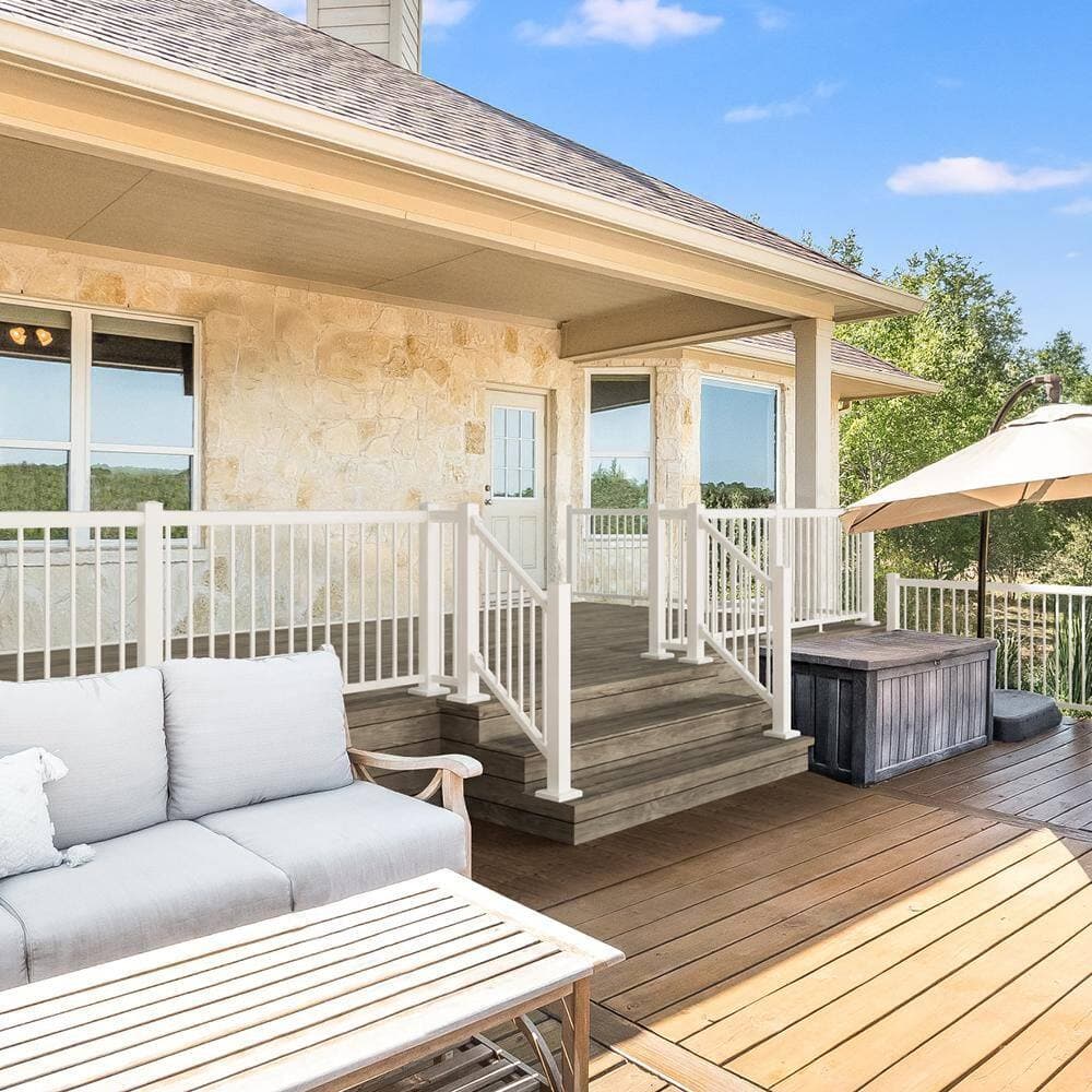 PEAK Aluminum Railing 3 x 3 Post Aluminum Deck Railing in White for 42 in High System (2)
