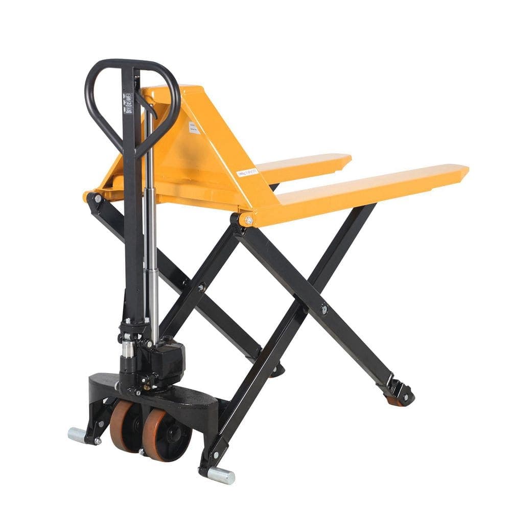 TORY CARRIER High Lift Pallet Jack 2,200 lbs. 45 x 27 in. Fork Size Scissor Manual Pallet Jack Truck Yellow (1)