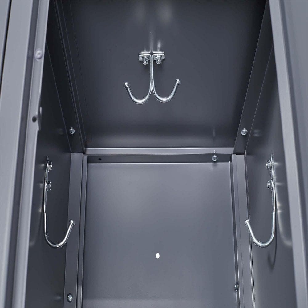 Amucolo 35.4 in. W x 72 in. H x 15.8 in. D Metal Locker Freestanding Cabinet in Gray with Lock for Home Gym Office School Garage (3)