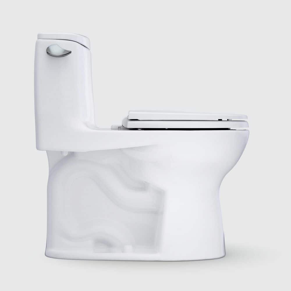 TOTO Eco UltraMax 12 in. Rough In 1-Piece 1.28 GPF Single Flush Round Toilet in Cotton White, SoftClose Seat Include (2)