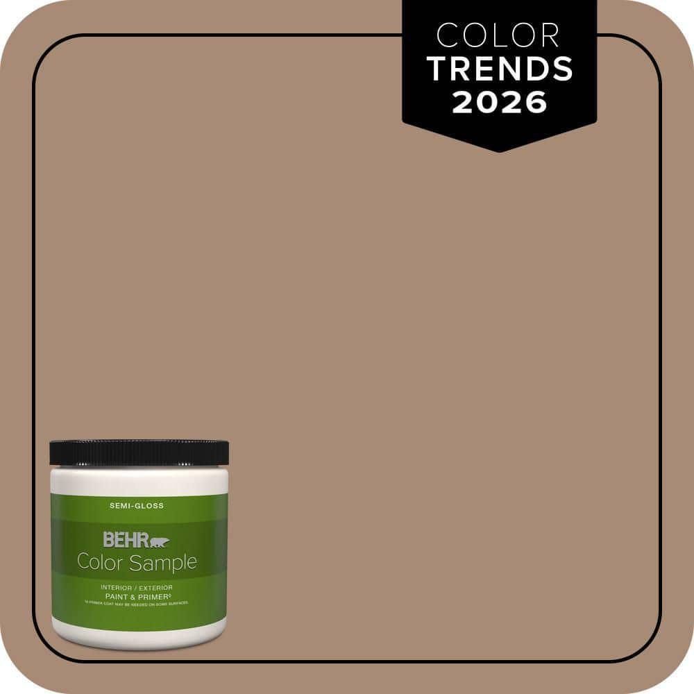BEHR PREMIUM PLUS 8 oz. #N240-5 Rodeo Tan Semi-Gloss Interior/Exterior Paint & Primer Color Sample