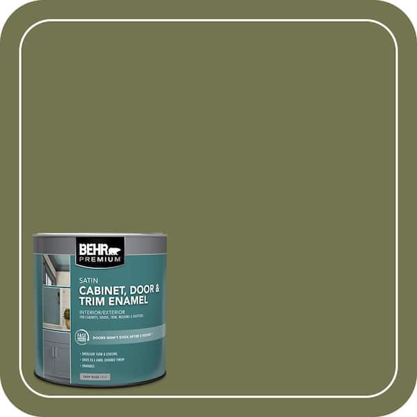 BEHR PREMIUM 1 qt. #S360-6 Secret Meadow Satin Enamel Interior/Exterior Cabinet, Door & Trim Paint (2)