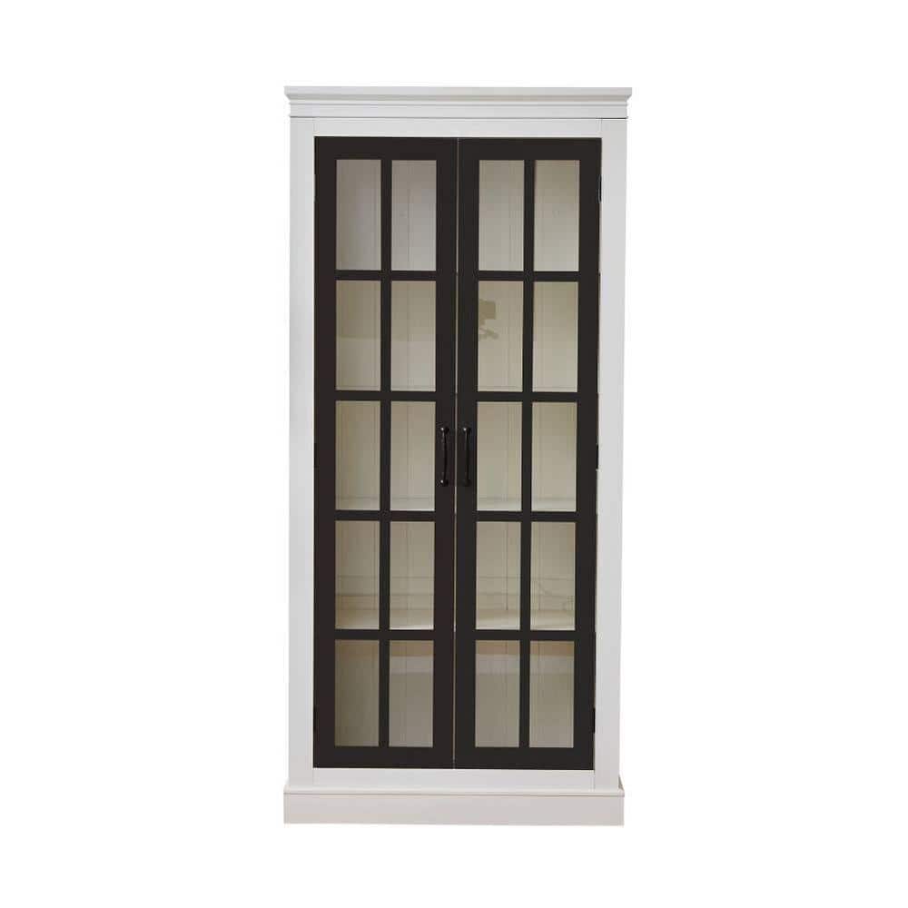 COWLOWN 33 in. W x 15.75 in. D x 71.2 in. H Bathroom Black Linen Cabinet (1)