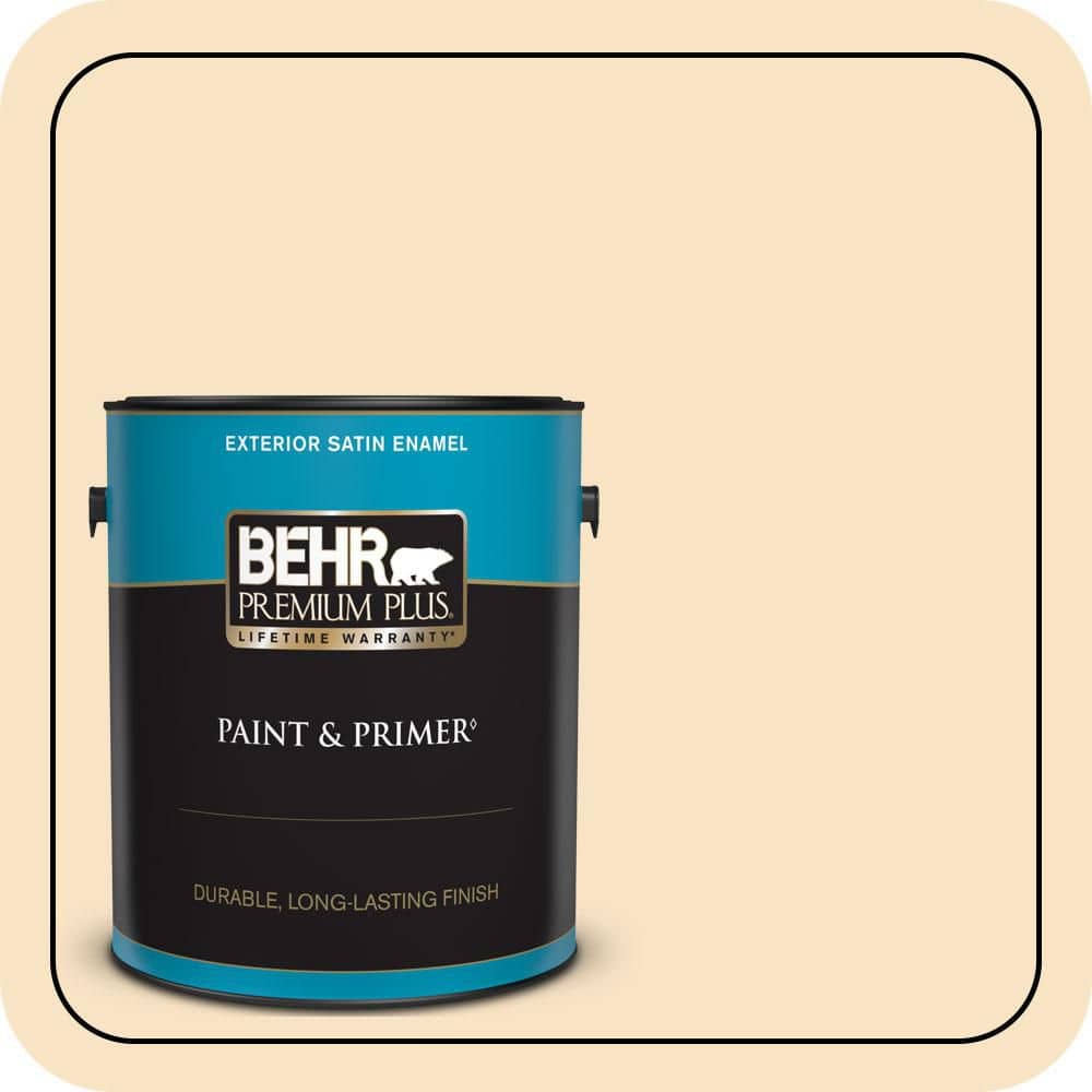 BEHR PREMIUM PLUS 1 gal. #QE-18 Moonglow Satin Enamel Exterior Paint & Primer