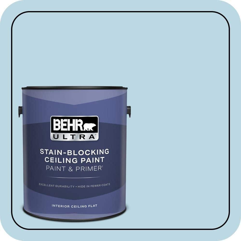 BEHR ULTRA 1 gal. #S490-2 Glacial Stream Ceiling Flat Interior Paint and Primer (1)