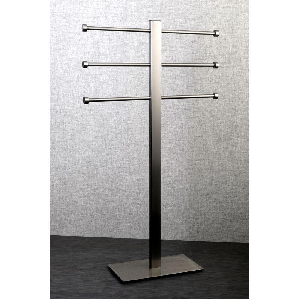 Kingston Brass Modern Freestanding Towel Stand in Satin Nickel (2)