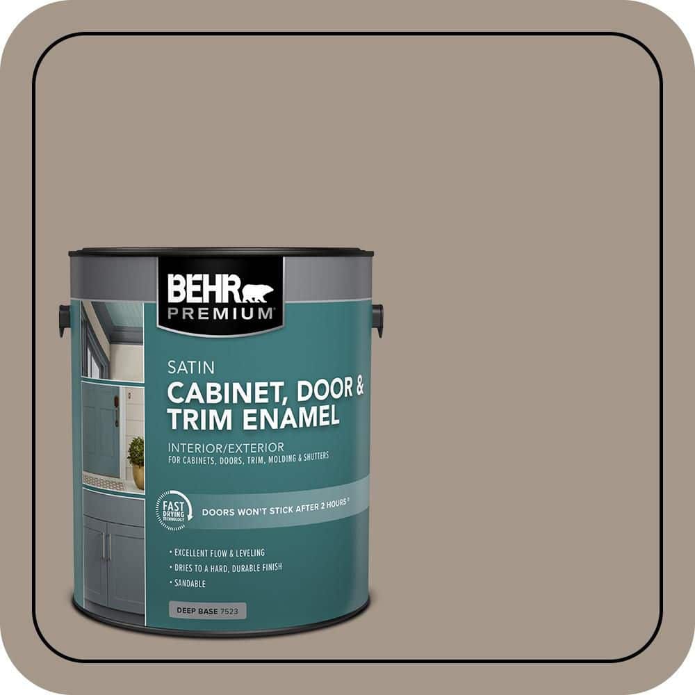 BEHR PREMIUM 1 gal. #N220-4 Shiitake Satin Enamel Interior/Exterior Cabinet, Door & Trim Paint (1)