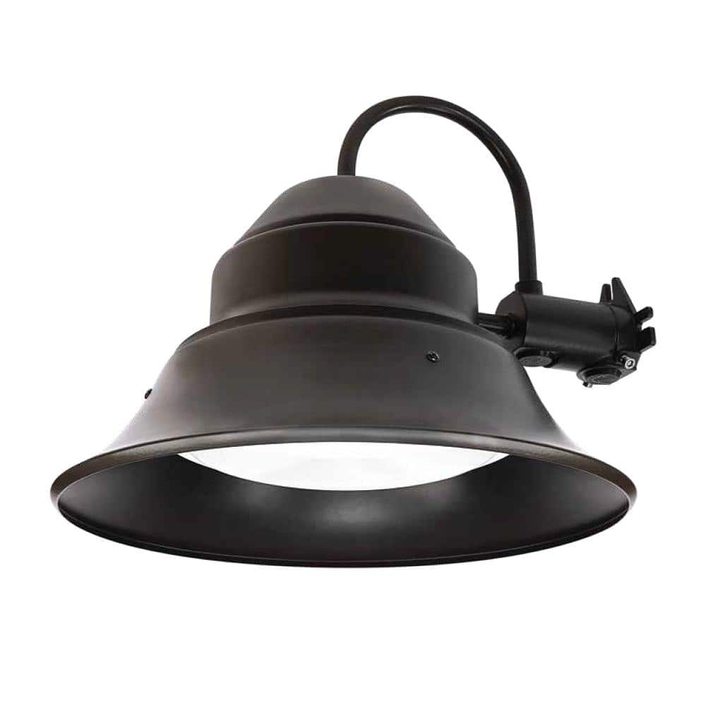 Commercial Electric 3500 Lumen Integrated LED Bronze Dusk to Dawn Area Floodlight, 4000K (2)
