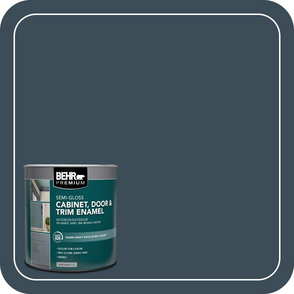 BEHR PREMIUM 1 qt. #SC-101 Atlantic Semi-Gloss Enamel Interior/Exterior Cabinet, Door & Trim Paint (1)