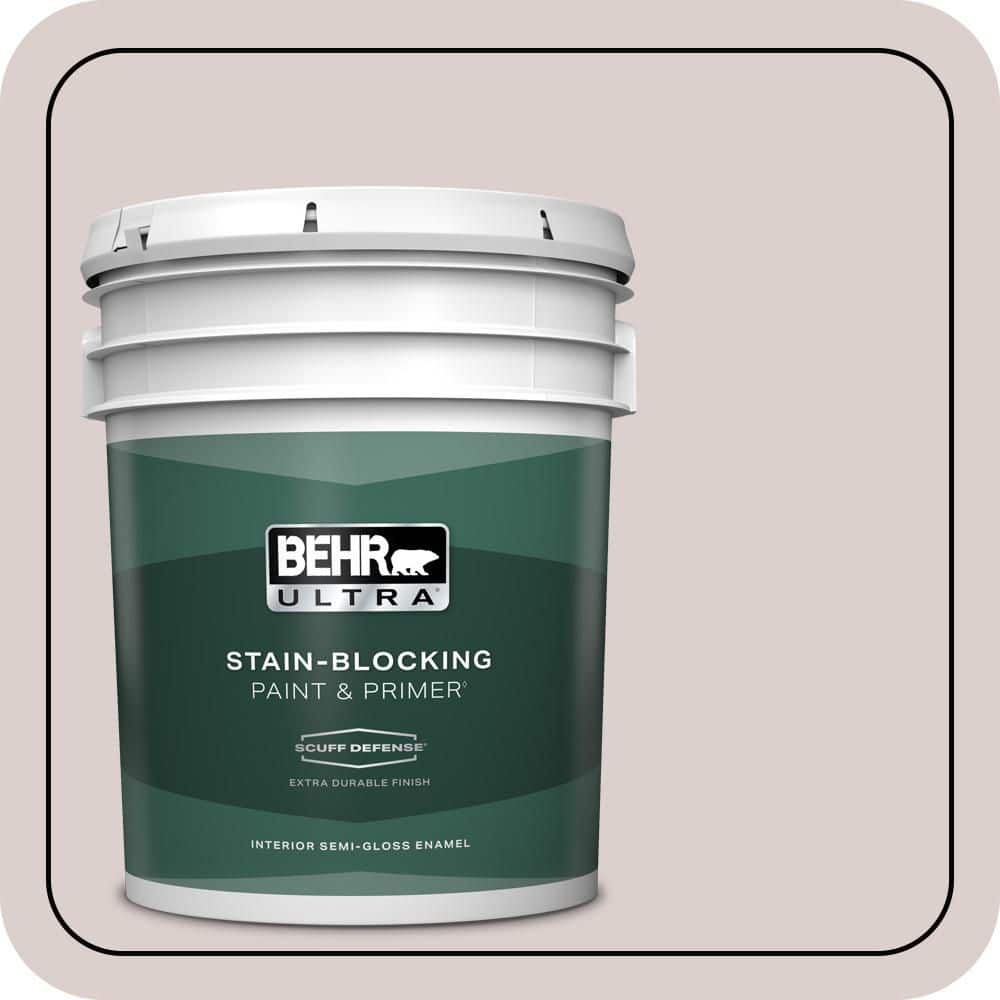 BEHR ULTRA 5 gal. #N130-1 Pearls and Lace Extra Durable Semi-Gloss Enamel Interior Paint & Primer