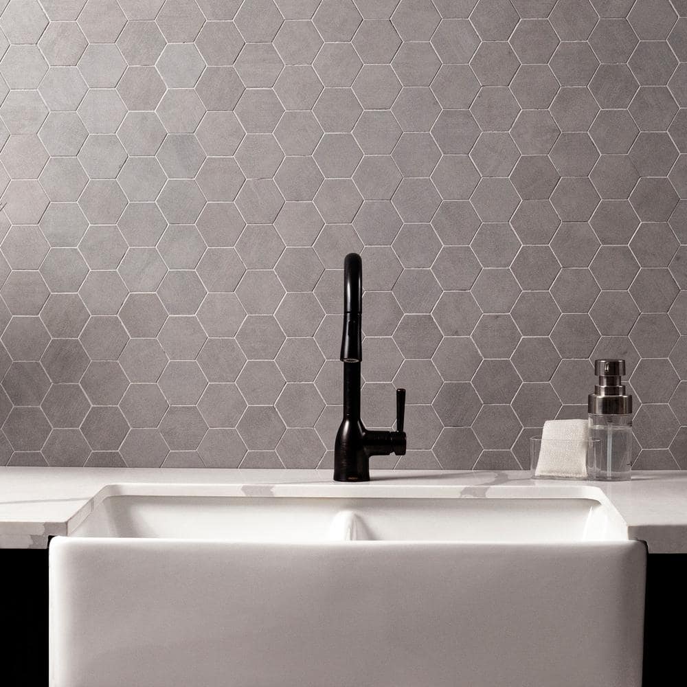 MSI Cementino 3 in. Hexagon 11 in. x 13 in. x 0.37 in. Matte Porcelain Mesh-Mounted Mosaic Floor and Tile(0.86 sq. ft./Each) (3)