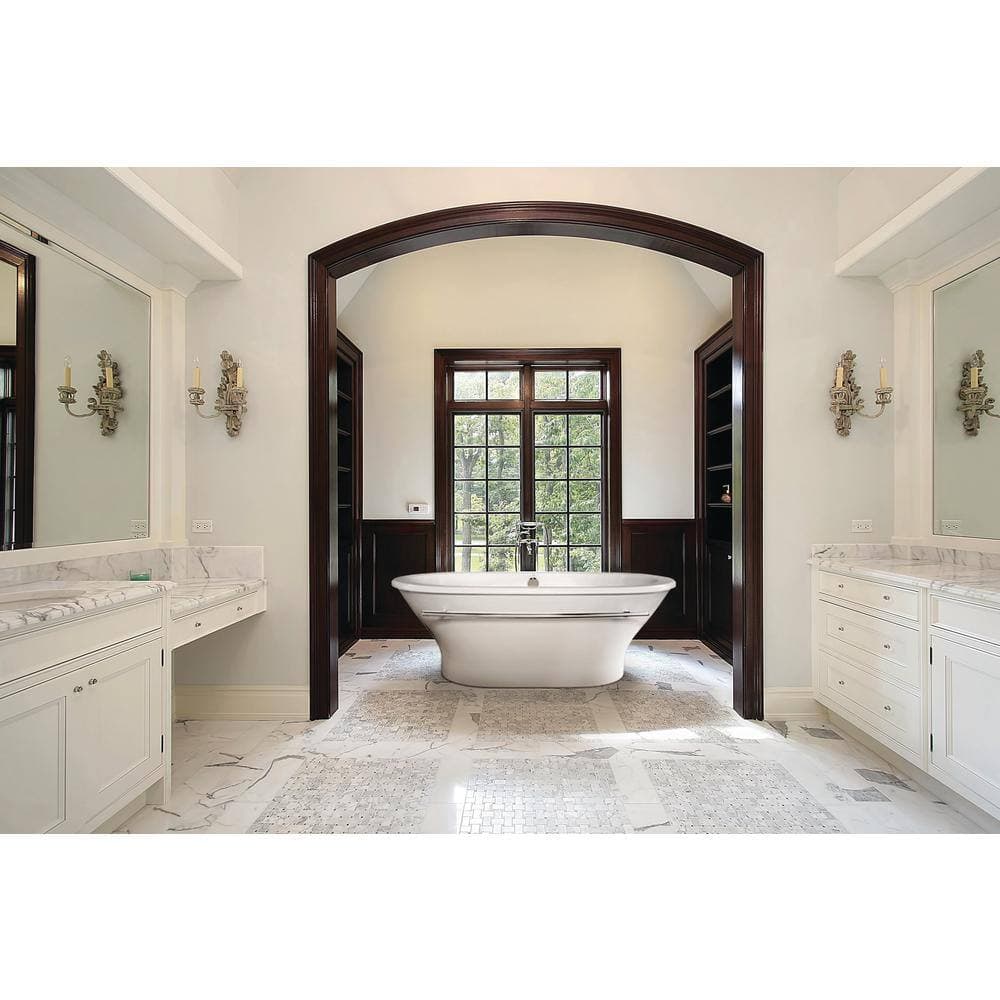 Hydro Systems Harrisburg 70 in. Acrylic Flatbottom Air Bath Bathtub in White (2)