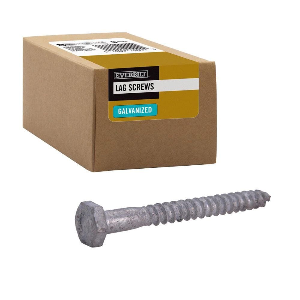 Everbilt 1/4 in. x 2-1/2 in. Silver Galvanized Hex Hex Head Lag Screw (25-Pack) (1)