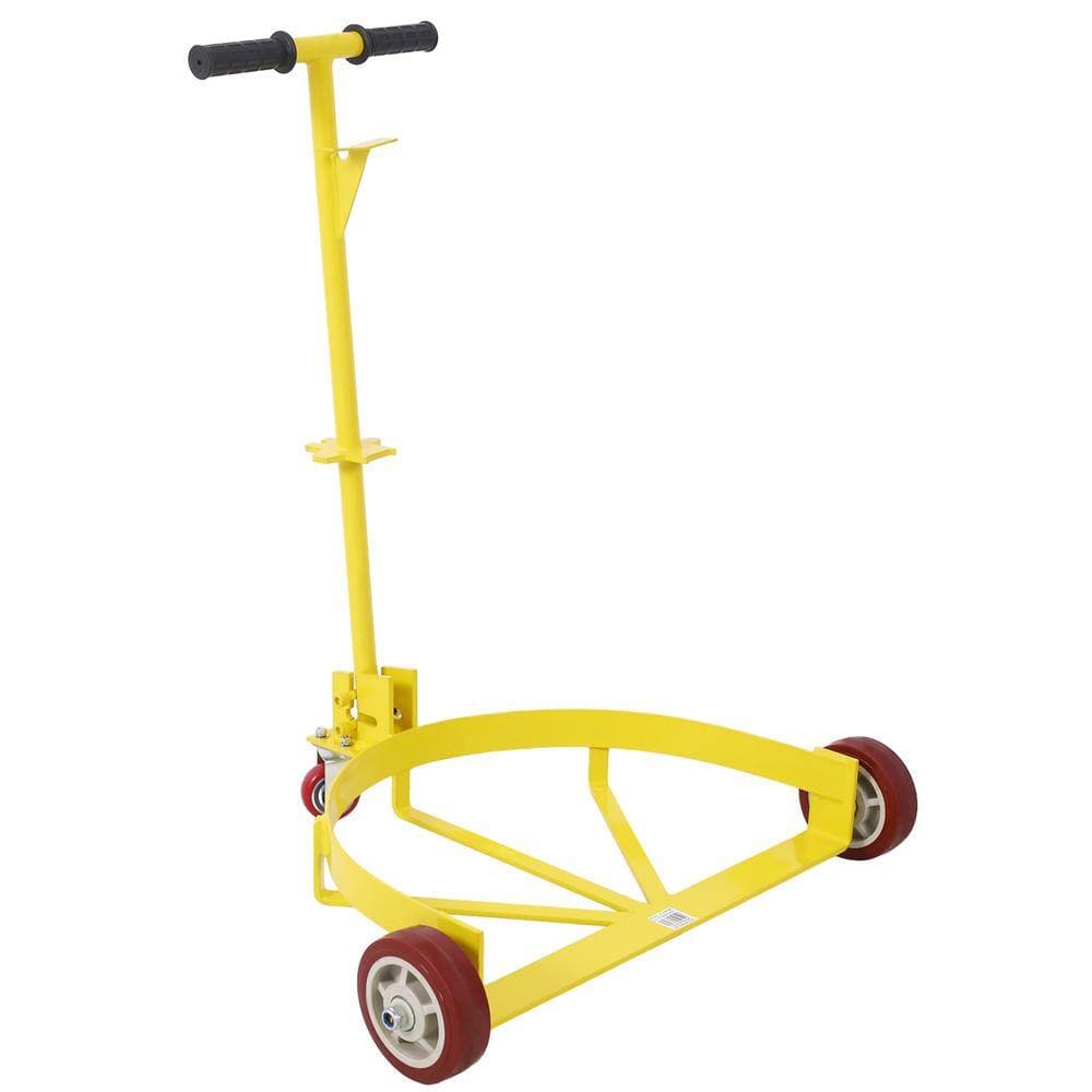 Tatayosi 55 Gal. Drum Dolly, 1200 lbs. Capacity Oil Barrel Drum Roller Cart - Low Profile Steel Oil Drum Caddy, Yellow (1)